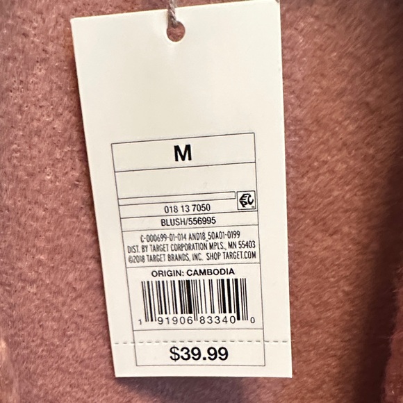 a new day Women's Cozy Teddy Jacket in Warm Blush. NWT. - Picture 3 of 4